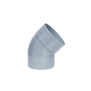 Codo PVC evacuación M-H 45º de 200mm diámetro Gris