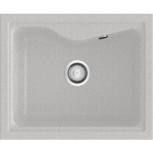 Fregadero Poalgi City 320 metalizado brillo sobre encimera