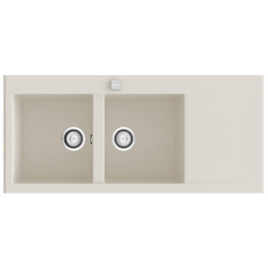 Fregadero SHIRA507 pergamon brillo sobre encimera 1063x390mm
