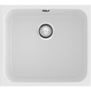 Fregadero Gandia 50 blanco mate sobre encimera 500x405mm