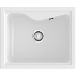 Fregadero Poalgi City 330 blanco mate sobre encimera