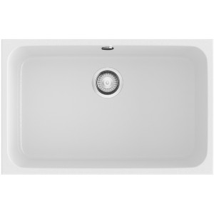 Fregadero Gandia 70 blanco mate sobre encimera 700x405mm