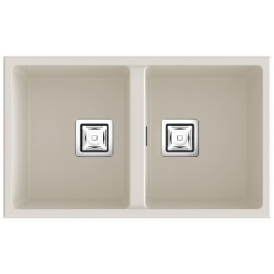 Fregadero ZIE70 2C pergamon mate bajo encimera 700x400x200mm