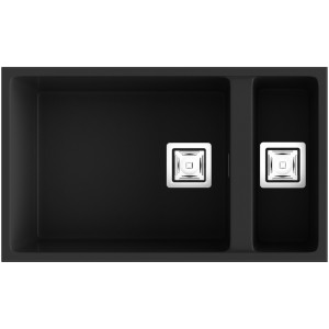 Fregadero ZIE70 1 1/2 C Negro Liso mate bajo encimera 700x400x200mm
