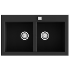 Fregadero SHIRA506 negro brillo bajo encimera 790x520mm