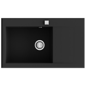 Fregadero SHIRA503 negro brillo sobre encimera 800x387mm