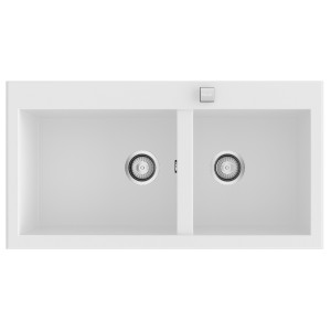 Fregadero SHIRA505 blanco brillo bajo encimera 885x387mm
