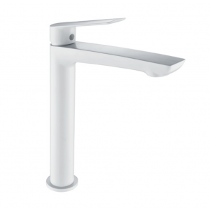 Grifería de lavabo caño alto LUXOR blanco mate BDX023-3BL