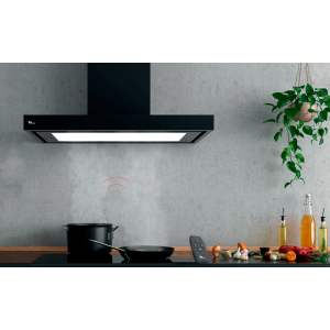 Campana extractora de montaje a pared Harwich Lux VoiceLink negro 90cm