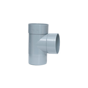 Injerto Simple Macho-Hembra 87º de 250mm diámetro, Gris