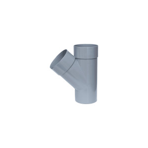 Injerto Simple Macho-Hembra 45º de 75mm diámetro, Gris