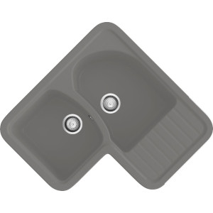 Fregadero Jade sobre encimera esquinado concret 825x825mm