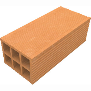 Ladrillo hueco para la construcción 9x12x24cm