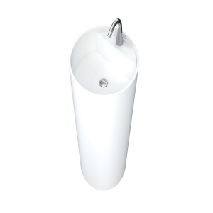 Lavabo con grifo freestanding blanco mate