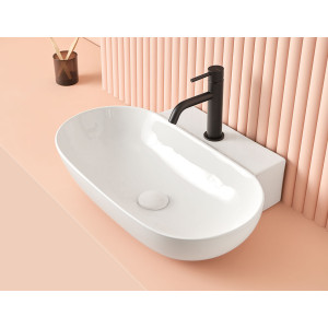 Lavabo sobre encimera Pisa 56x40cm Blanco brillo