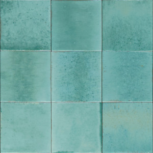 Pavimento Lume 10x10 cm, tono turquoise en gres porcelánico, de Marazzi, MQ7U