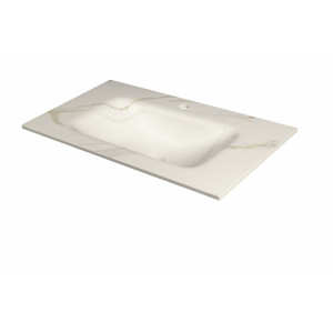 Lavabo Maggy blanco sobre encimera 81x46cm de Piedra Sinterizada
