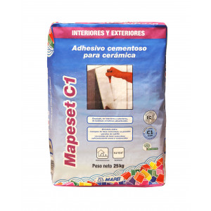 Adhesivo cementoso para cerámica Pasta Roja MAPESET C1 blanco 25Kg
