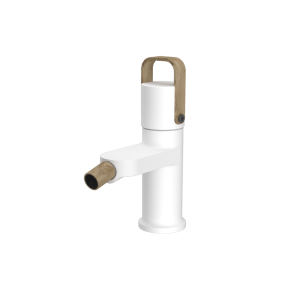 Monomando de bidé Lavi acabado blanco y roble