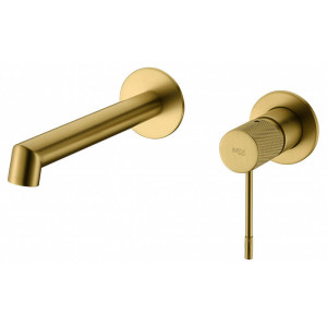 Monomando de lavabo empotrado Serie Line en Oro cepillado