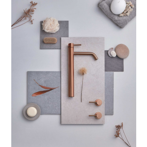 Monomando lavabo caño alto Loop oro rosa cepillado Sanycces