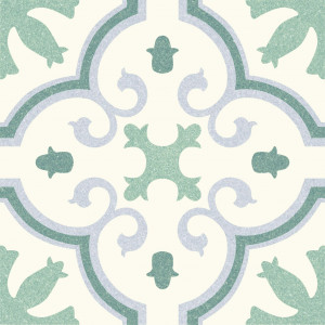 Pavimento MONTECARLO Green 25x25cm hidráulico pasta blanca porcelánico