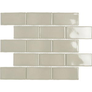 Mosaico enmallado YORK BONE Gloss 26.5x30.9cm porcelánico biselado