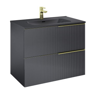 Mueble de Baño y Lavabo Integrado 80cm Wish Negro Cosmic