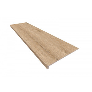 Peldaño recto YOHO OAK C3 33x120cm gres extrusionado pasta blanca EXAGRES