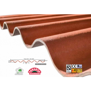 Placa Granonda de fibrocemento Roja rústica arcilla 152 X 110