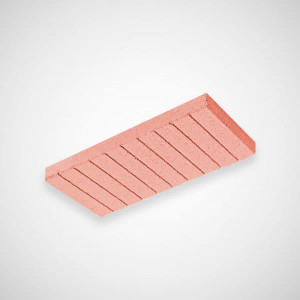 Plaqueta Ranurada 5x25x50cm Rojo