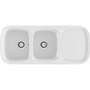 Fregadero Platino sobre encimera blanco 400x1045mm