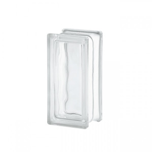 Bloque de Vidrio Rectangular Wave 19x9x8cm ondulado incoloro