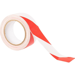 Rollo Cinta Señalizacion Adhesiva PVC 50MM x 33M Blanco/Rojo