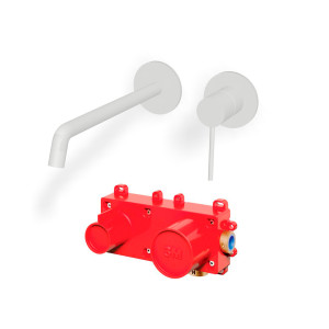 Grifería empotrada para lavabo UP+ blanco mate Treemme