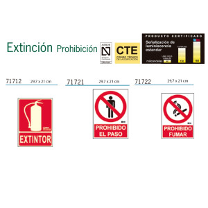 Señalización de Extinción y prohibición Homologadas