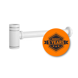 Sifon de lavabo blanco mate latón redondo