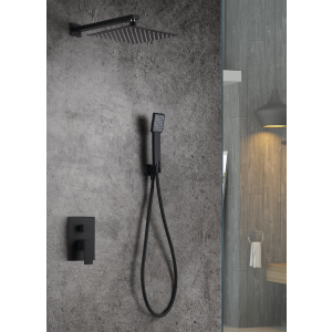 Sistema de ducha monomando empotrado pared MADAGASCAR negro mate GPE006-NG