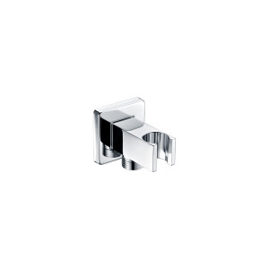 Soporte a pared con codo de salida para ducha Cromo SFR001
