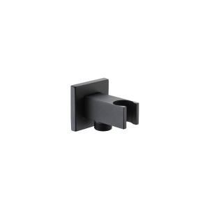 Soporte a pared con codo de salida para ducha Negro Mate SFR001/NG