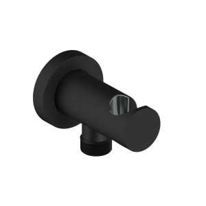 Soporte de teleducha con toma de agua Loop negro mate Sanycces