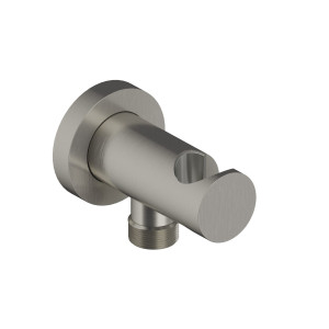 Soporte de teleducha con toma de agua Loop niquel cepillado Sanycces