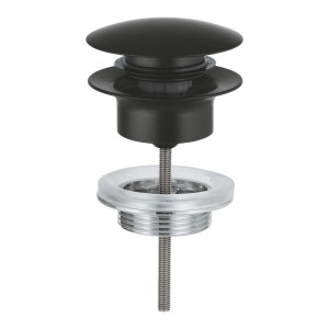 Válvula de desagüe con Push-Open negro mate, GROHE