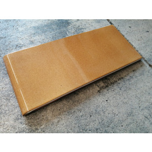 Vierteaguas Vidriado liso Tabaco brillo 14x28cm gotero al 14