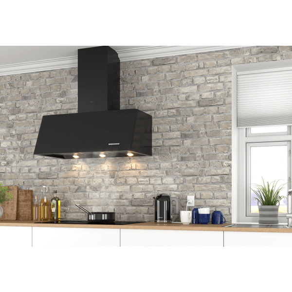 Campana extractora a pared BRETAGNE Negro 90cm, Thermex
