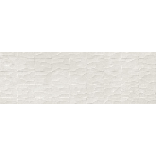 Revestimiento PLAZA WHITE STRUTTURA RANGE 3D 30x90cm pasta blanca brillo Marazzi