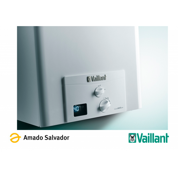 Calentador Vaillant turboMAG pro Estanco 142/2-3 B de 14L con kit
