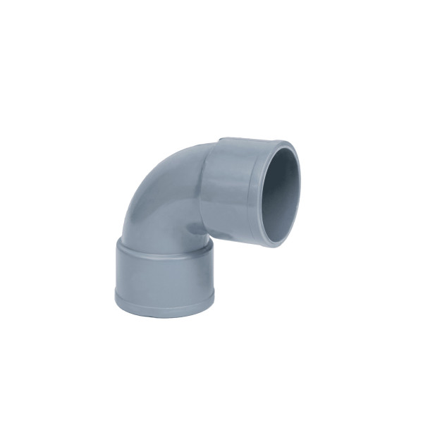 Codo PVC evacuación H-H 87º de 32mm diámetro Gris