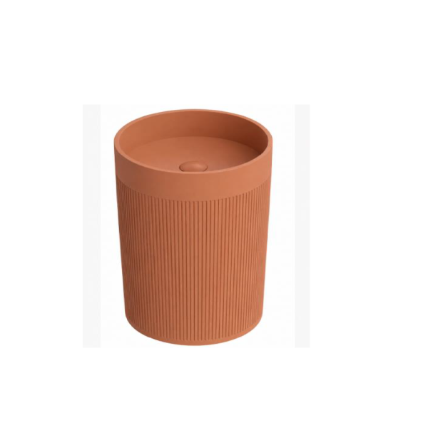 Lavabo redondo 90 cm free standing terracota mate