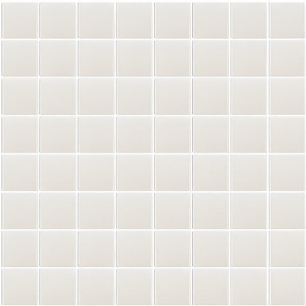 Mosaico vitreo PAS Blanco Brillo serie Unicolor 2,5x2,5 cm en mallas de 33,3x33.3 HISBALIT
